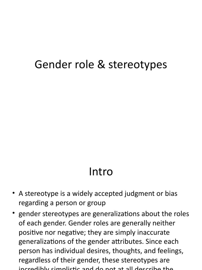 Understanding Gender Roles and Stereotypes | PDF | Stereotypes | Gender ...