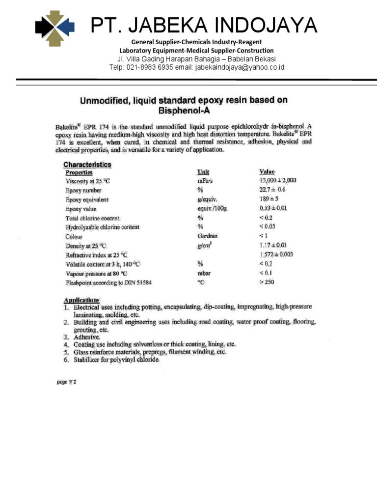 Coa MSDS Epoxy Resin PDF PDF