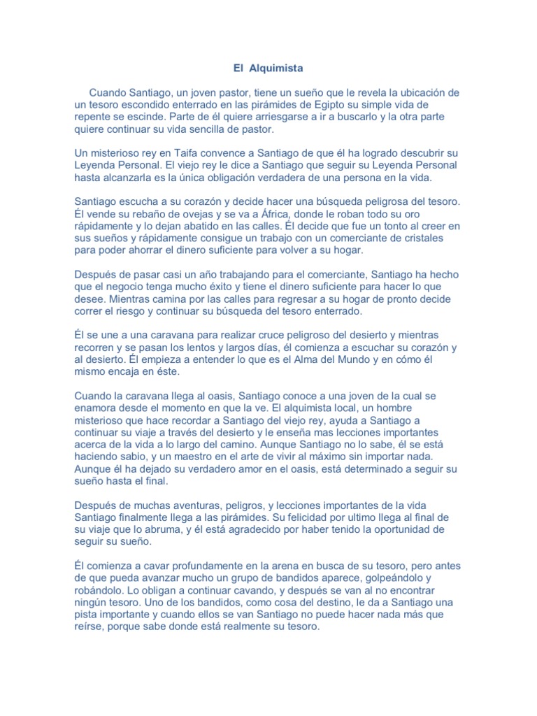 Resumen El Alquimista PDF - 1703291809