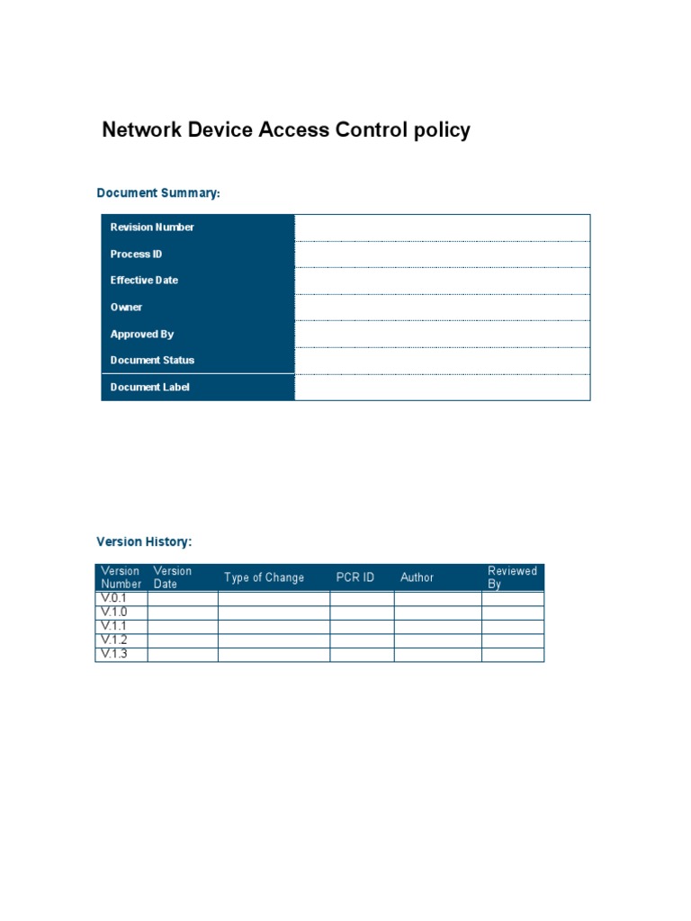Network Device Access Control Policy PDF Radius Router