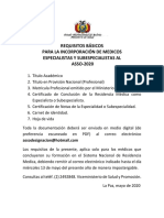 Requisitos Asso 2020 - Sistema Nacional de Residencia Medica PDF