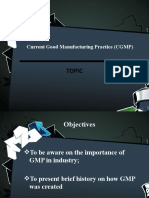 Topic: Current Good Manufacturing Practice (CGMP)