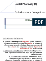 Industrial Pharmacy (3) - Solutions as a Dosage Form