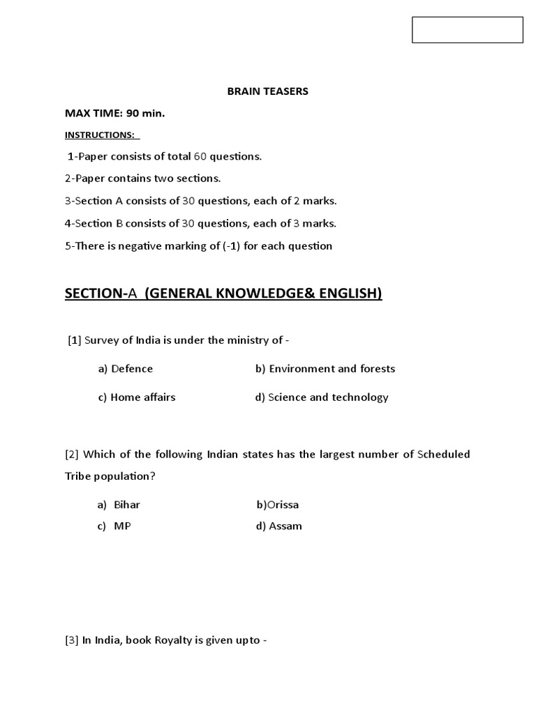 Brain Teasers PDF Numbers Teaching Mathematics