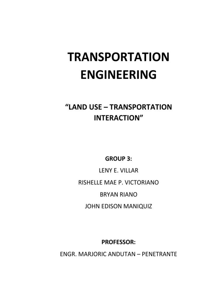 Land Use and Transportation Dynamics | PDF | Urban Sprawl | Transport