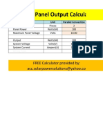 Free Solar Panel Output Calculator