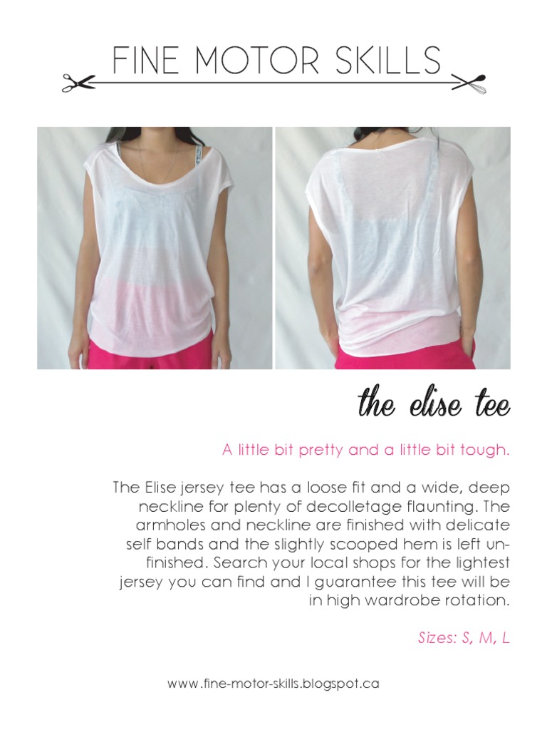 Elise Tee Sewing Pattern Guide | PDF | Seam (Sewing) | Textiles