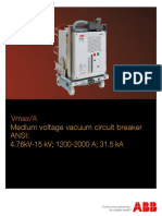 Vmax/A: Medium Voltage Vacuum Circuit Breaker Ansi: 4.76kV-15 KV 1200-2000 A 31.5 Ka