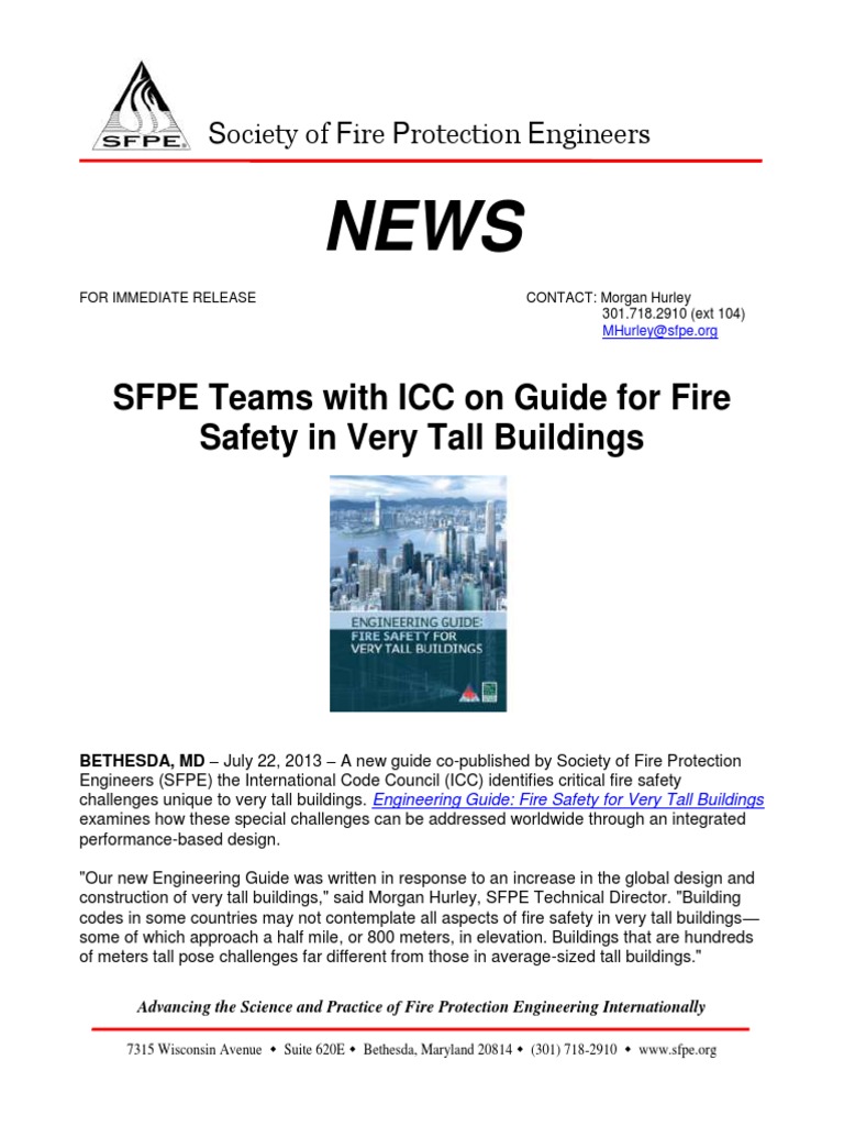 SFPE Teams With ICC On Guide For Fire Safety in Very Tall Buildings