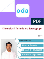 Dimensional Analysis and Screw Gauge - Compressed PDF