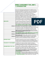 Material Management Assessment Tool (Imat) A. Introduction: Purpose