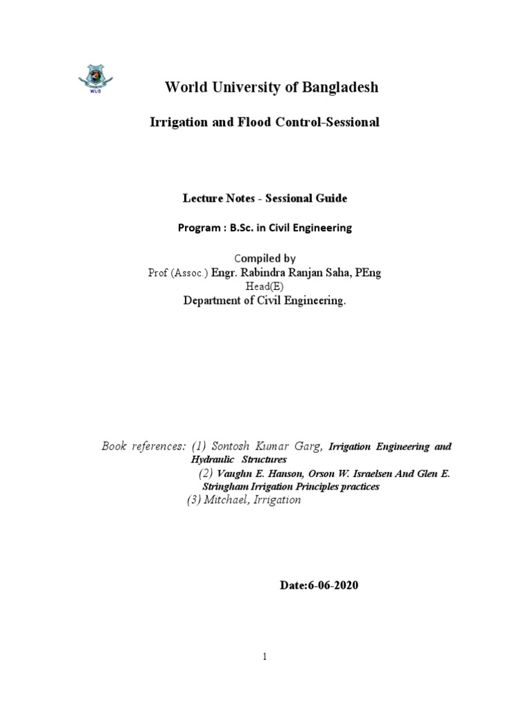 Irrigation and Flood Control Notes | PDF | Soil | Porosity