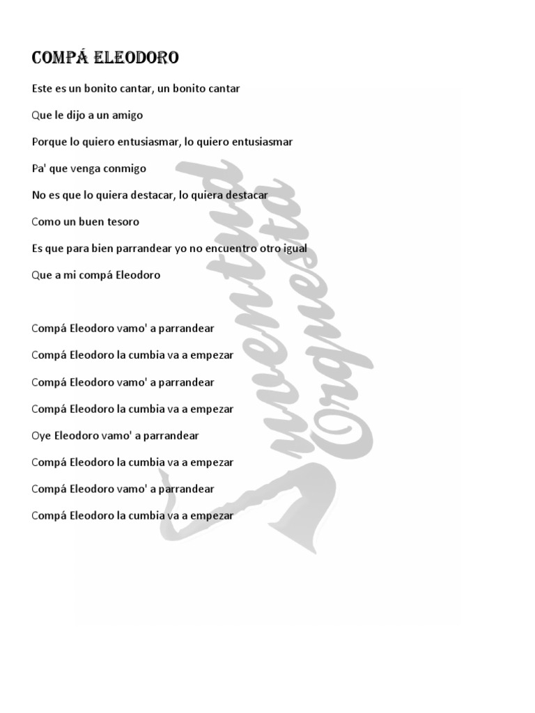 Cumbia y Parranda con Compá Eleodoro | PDF | Arte | Poesía