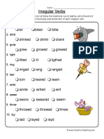 Irregular Verbs Worksheet 1 PDF