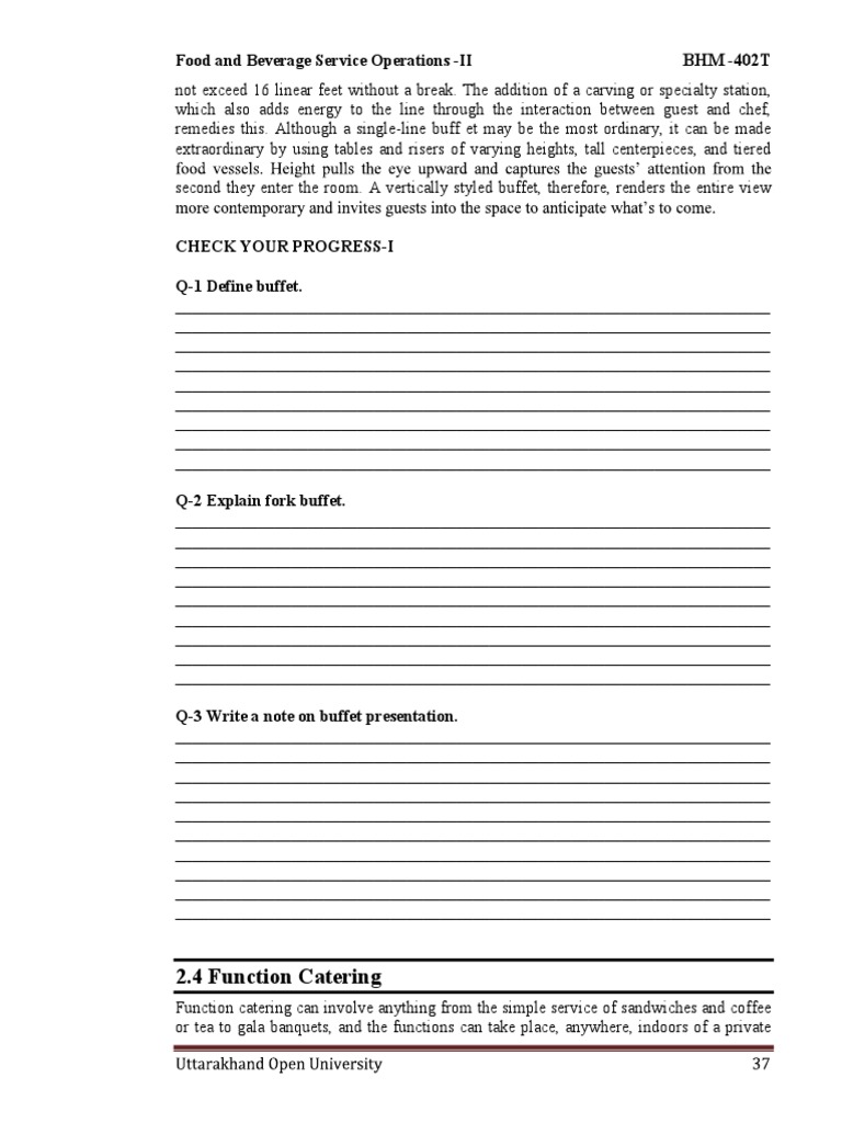 Overview of Function Catering Types | PDF | Menu | Waiting Staff