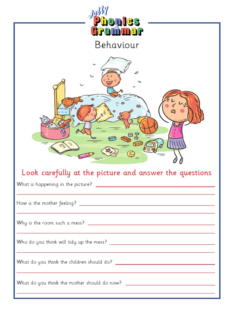 Behaviour: Look Carefully at The Picture and Answer The Questions | PDF ...