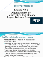 Lecture No. 2 Organisation of The Construction Industry and Project Delivery Procedures