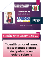 Sesión Nro 24 El Tema e Ideas Principales