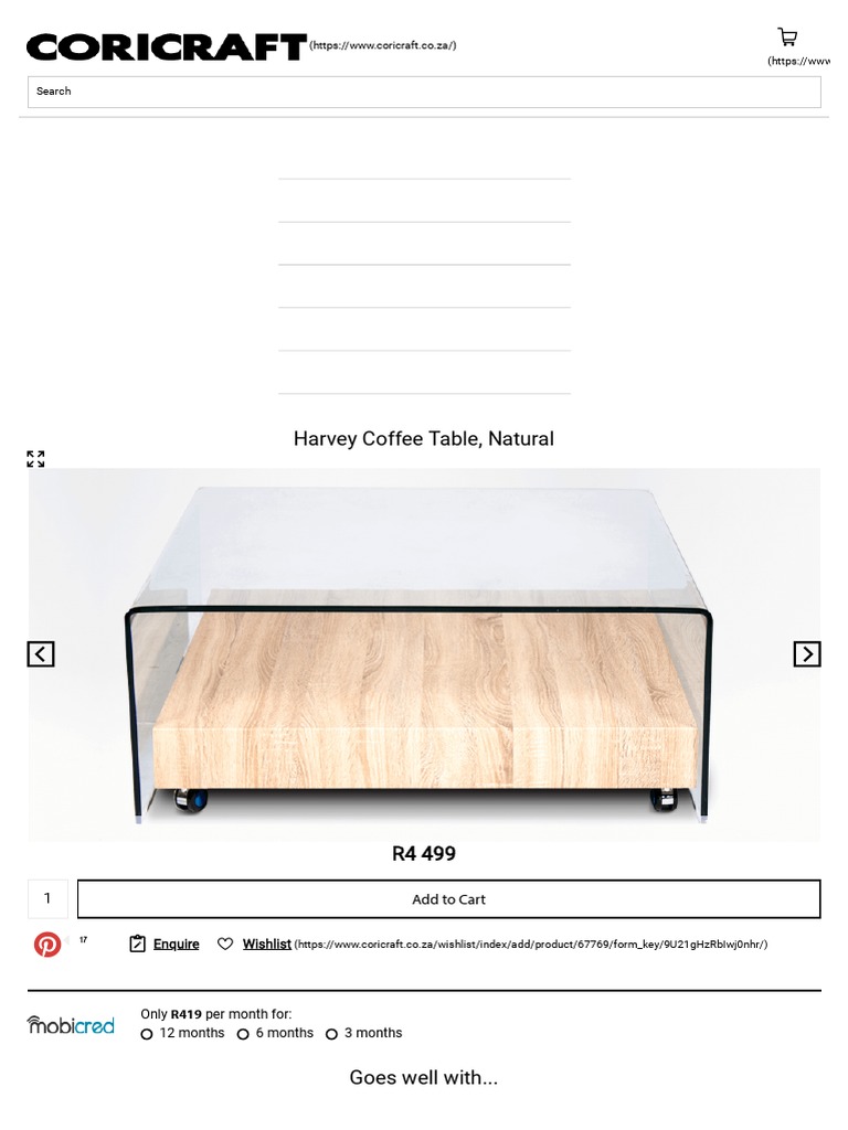 Harvey Coffee Table, Natural (HTTPS//WWW Coricraft.co Za/) (HTTPS