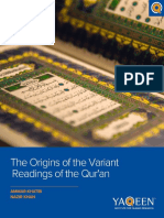 FINAL - The Origins of The Variant Readings of The Qur An PDF