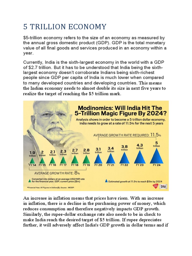 5 Trillion Economy | PDF | Gross Domestic Product | Economy Of India