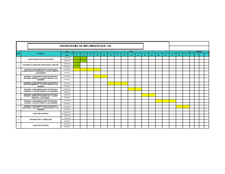 Cronograma de Implementacion SIG | PDF | Business | Science