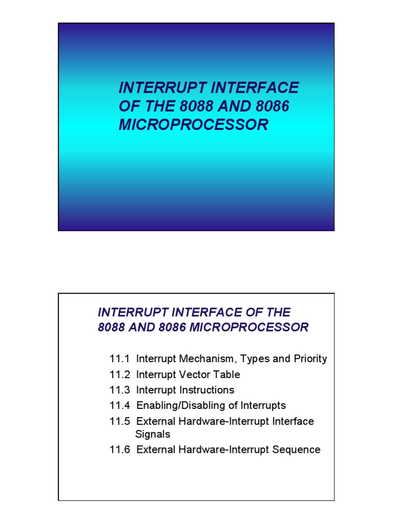 Interrupt Interface of The 8088 and 8086 Microprocessor | PDF | Central ...