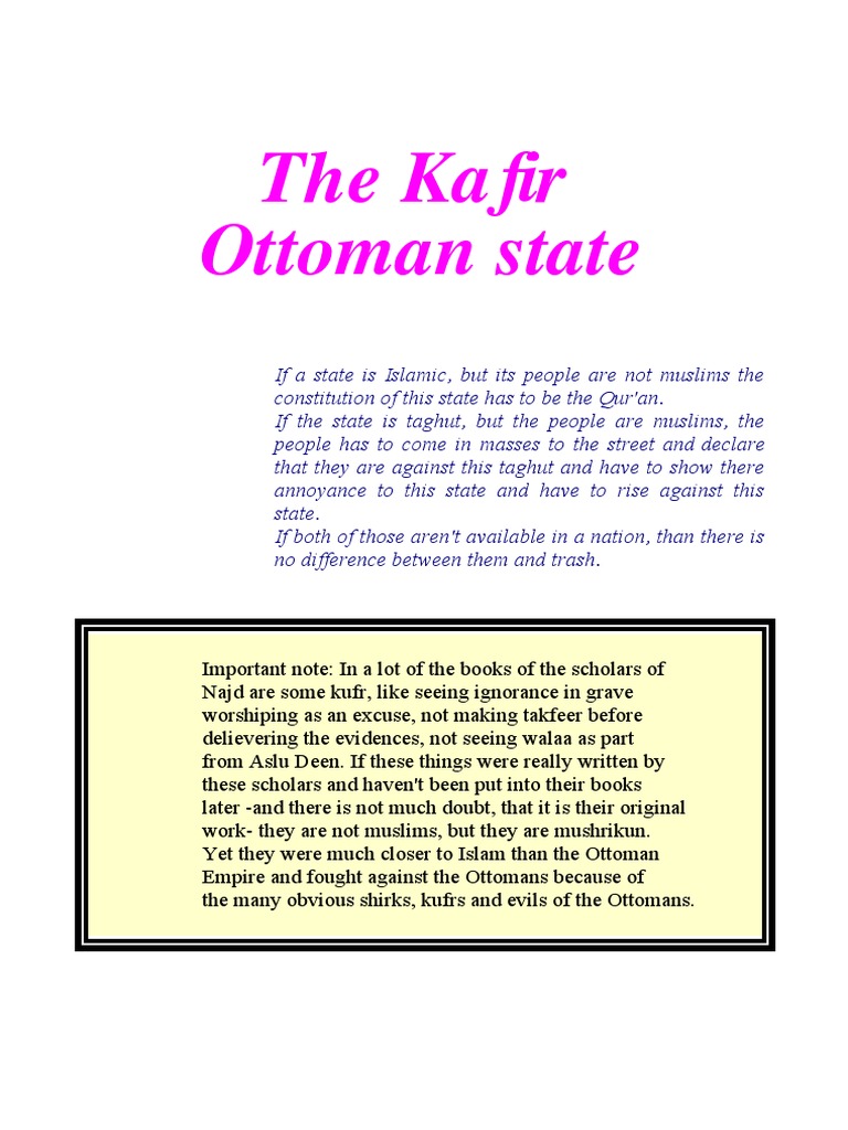 The Kafir Ottoman State PDF Sufism Ottoman Empire