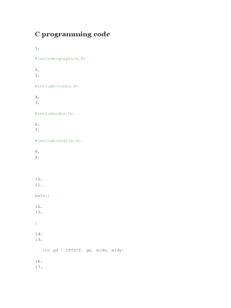 C Programming Code: #Include | PDF