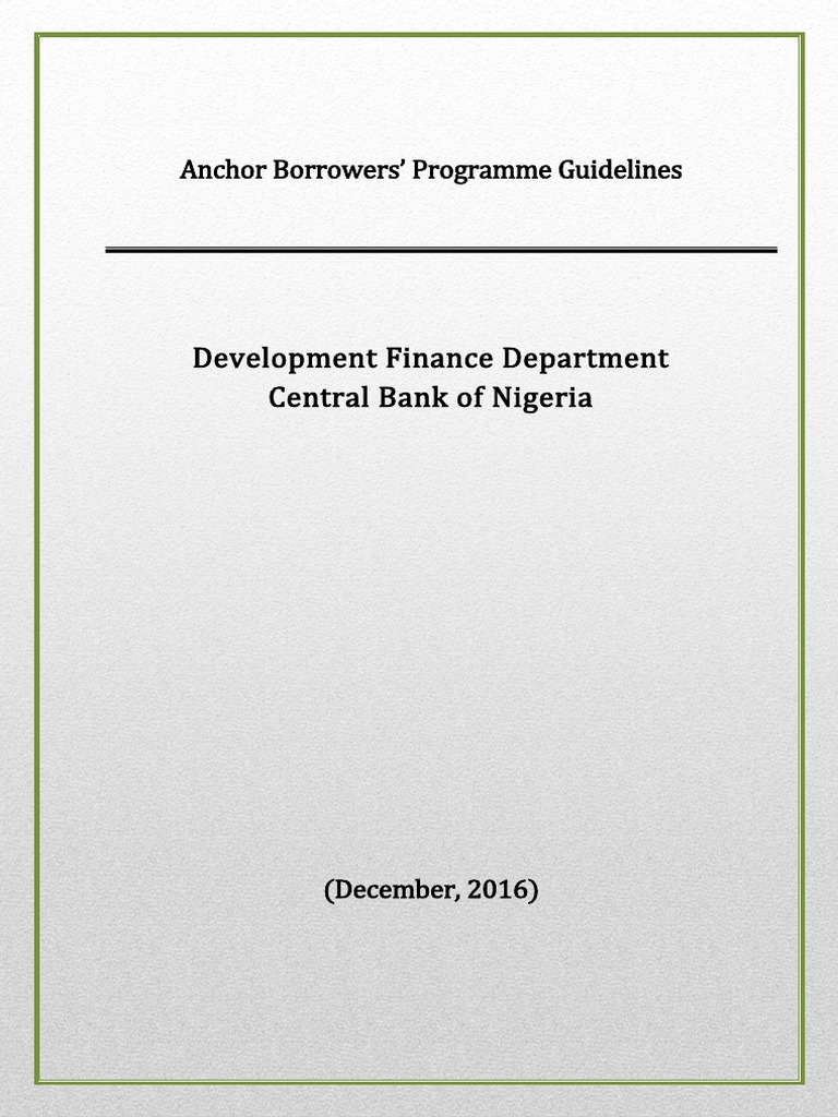 Anchor Borrowers' Programme Guidelines | PDF | Interest | Banks