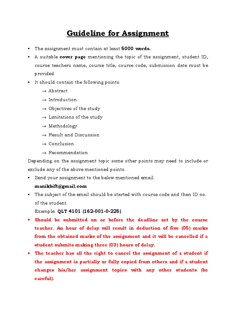Assignment Guideline Pdf