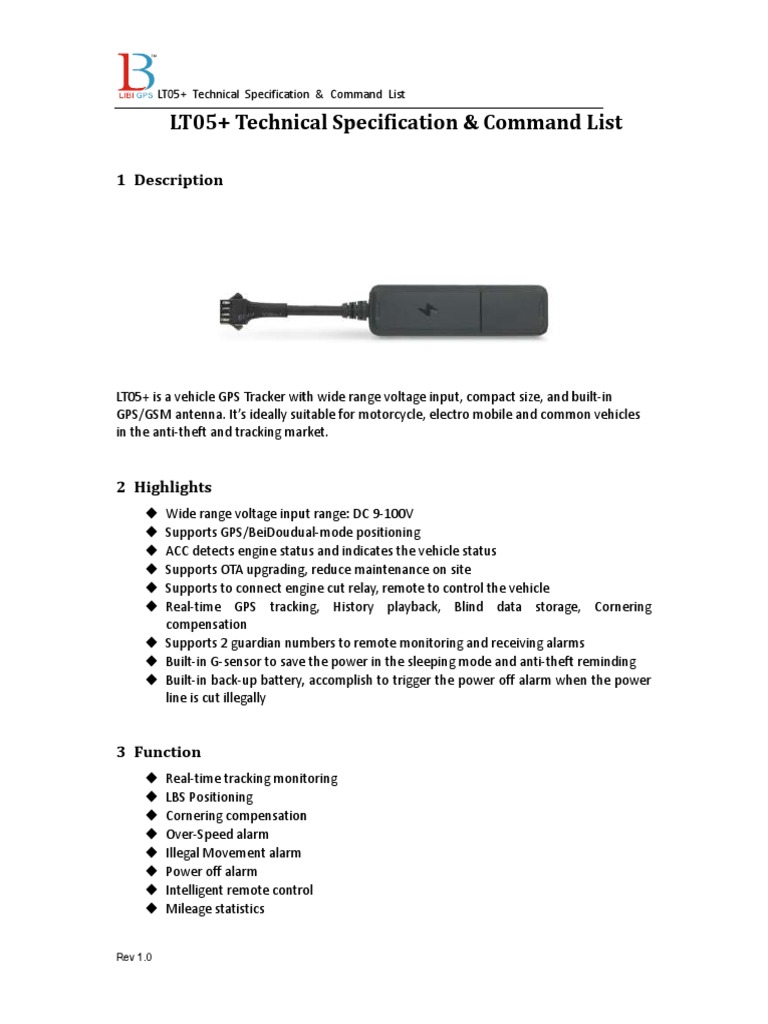 LT05 Plus New Command List User Manual PDF General Packet Radio