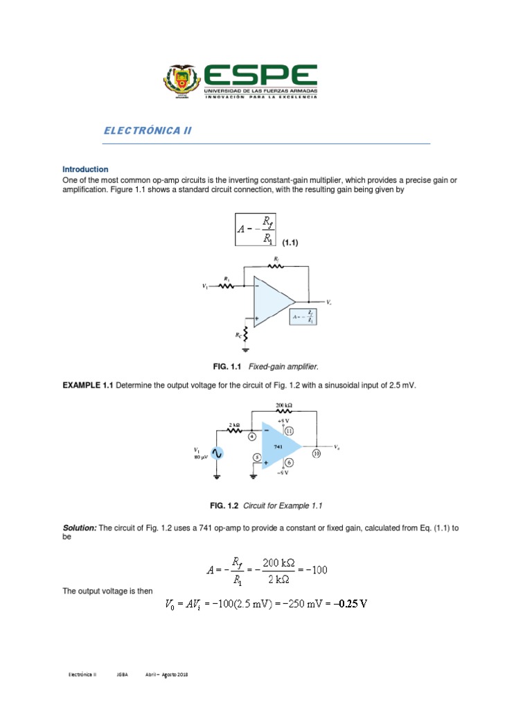 Op-Amp Circuit Analysis and Examples | PDF | Operational Amplifier ...