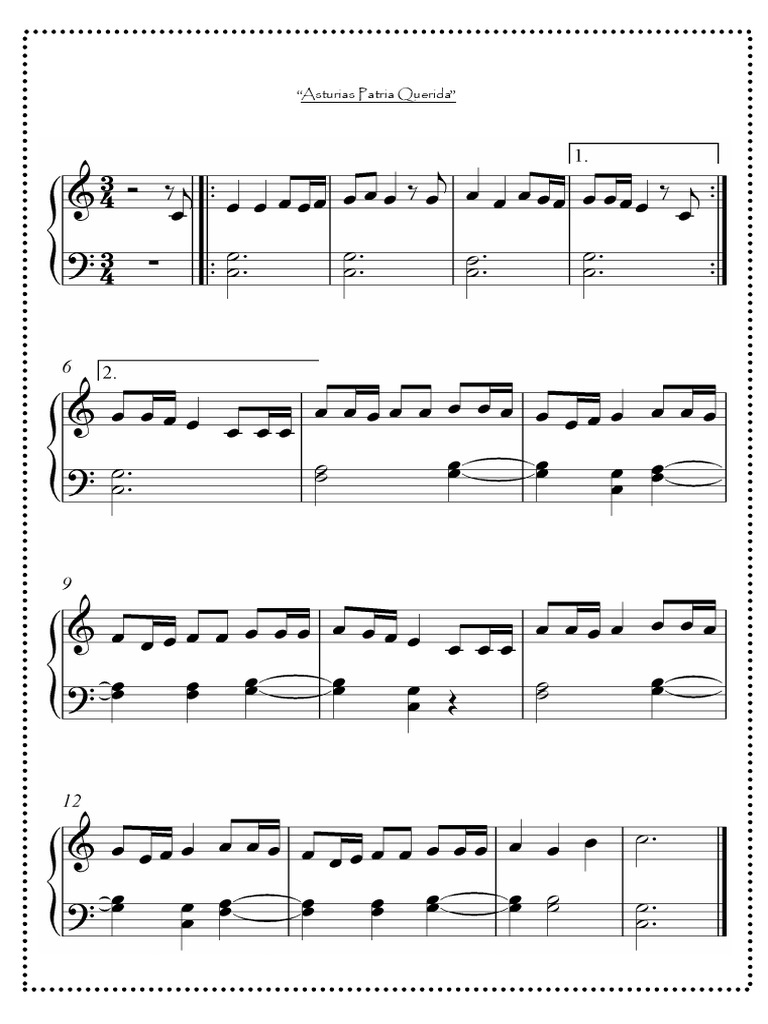 Asturias Patria Querida (Piano) PDF