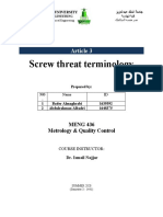 Screw Threat Terminology: Article 3