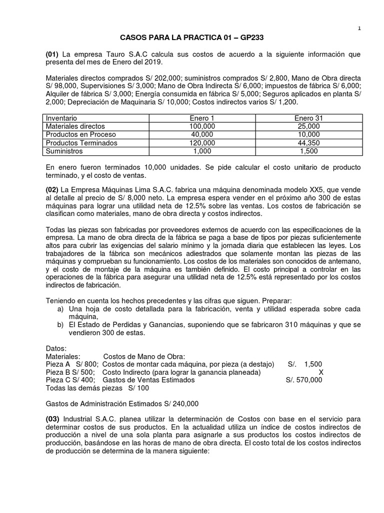Cálculo de Costos y Análisis Financiero | PDF | Costo | Inventario
