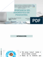 Presentación, Importancia Del Diagnóstico en Psiquiatría PDF