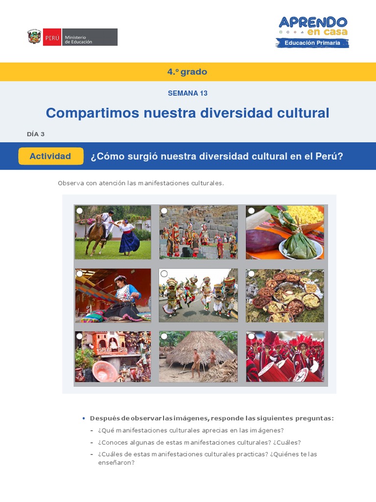 Diversidad Cultural en el Perú | PDF | Educación primaria | Cognición