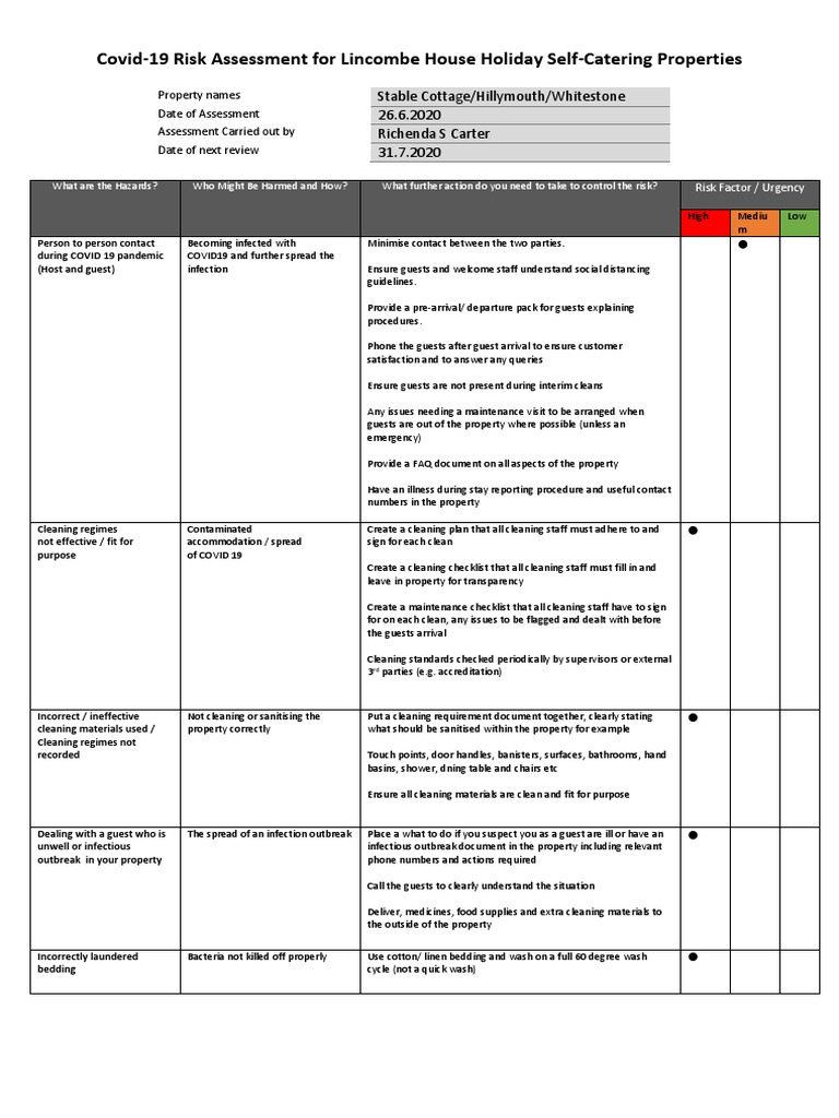 Risk Assessment 26.6.20 For  Site PDF Disinfectant Shower
