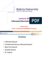 Informed (Heuristic) Search: Mona Leeza Email: Monaleeza - Bukc@Bahria - Edu.Pk