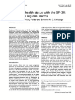 Measuring Health Status With The SF-36: The Need For Regional Norms