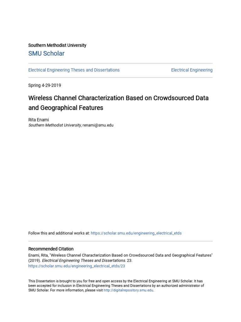 Wireless Channel Characterization Based On Crowdsourced Data and | PDF ...
