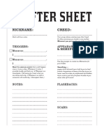 Create Your Drifter Character Sheet