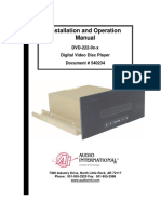 Installation and Operation Manual: DVD-222-0x-x Digital Video Disc Player Document # 540234