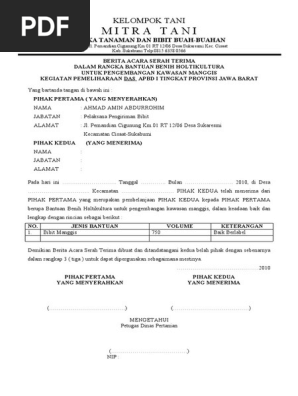 Berita Acara Serah Terima