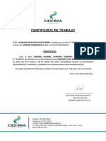 Certificado de Trabajo - Gabriel Masiño Pariona
