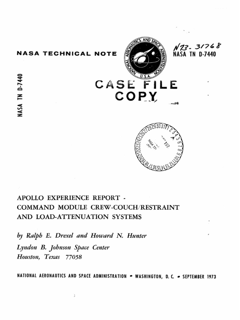 Apollo Command Module Couch Systems | PDF | Apollo Program | Project Gemini