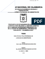 Propuesta de Estandarizacion Del Proceos Logistico PDF