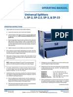 Universal Splitters SP-0, SP-1, SP-2, SP-2.5, SP-3, & SP-33: Operating Manual