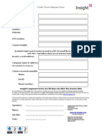 Credit Terms Request Form: Insight's Payment Terms Are 30 Days Net After The Invoice Date